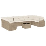 vidaXL Set canapele de grădină cu perne, 11 piese, bej, poliratan vidaXL Set canapele de grădină cu perne, 11 piese, bej, poliratan