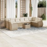 vidaXL Set canapele de grădină cu perne, 11 piese, bej, poliratan vidaXL Set canapele de grădină cu perne, 11 piese, bej, poliratan