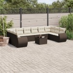 vidaXL Set canapele de grădină cu perne, 11 piese, maro, poliratan vidaXL Set canapele de grădină cu perne, 11 piese, maro, poliratan