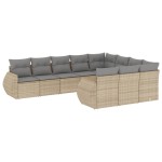 vidaXL Set canapele de grădină cu perne, 10 piese, bej, poliratan vidaXL Set canapele de grădină cu perne, 10 piese, bej, poliratan