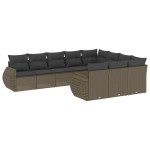 vidaXL Set canapele de grădină cu perne 10 piese gri deschis poliratan vidaXL Set canapele de grădină cu perne 10 piese gri deschis poliratan