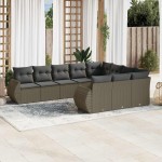 vidaXL Set canapele de grădină cu perne 10 piese gri deschis poliratan vidaXL Set canapele de grădină cu perne 10 piese gri deschis poliratan