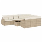 vidaXL Set canapele de grădină cu perne, 11 piese, bej, poliratan vidaXL Set canapele de grădină cu perne, 11 piese, bej, poliratan