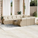 vidaXL Set canapele de grădină cu perne, 11 piese, bej, poliratan vidaXL Set canapele de grădină cu perne, 11 piese, bej, poliratan