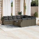 vidaXL Set canapele de grădină cu perne, 11 piese, gri, poliratan vidaXL Set canapele de grădină cu perne, 11 piese, gri, poliratan