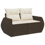 vidaXL Set canapele de grădină cu perne, 11 piese, maro, poliratan vidaXL Set canapele de grădină cu perne, 11 piese, maro, poliratan