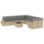 vidaXL Set canapele de grădină cu perne, 11 piese, bej, poliratan vidaXL Set canapele de grădină cu perne, 11 piese, bej, poliratan