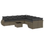 vidaXL Set canapele de grădină cu perne, 11 piese, gri, poliratan vidaXL Set canapele de grădină cu perne, 11 piese, gri, poliratan
