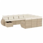 vidaXL Set canapele de grădină cu perne, 11 piese, bej, poliratan