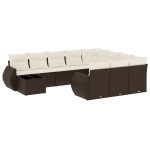 vidaXL Set canapele de grădină cu perne, 11 piese, maro, poliratan vidaXL Set canapele de grădină cu perne, 11 piese, maro, poliratan
