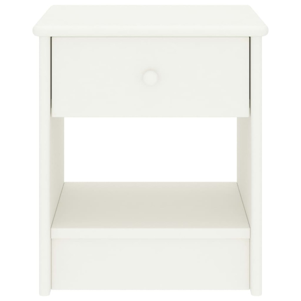 vidaXL Noptieră, alb, 35 x 30 x 40 cm, lemn masiv de pin