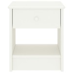 vidaXL Noptieră, alb, 35 x 30 x 40 cm, lemn masiv de pin