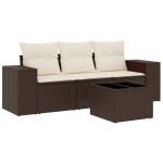 vidaXL Set canapele de grădină, 4 piese, cu perne, maro poliratan maro vidaXL Set canapele de grădină, 4 piese, cu perne, maro poliratan maro