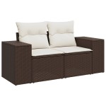 vidaXL Set canapele de grădină, 4 piese, cu perne, maro poliratan maro vidaXL Set canapele de grădină, 4 piese, cu perne, maro poliratan maro