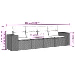 vidaXL Set mobilier de grădină cu perne, 4 piese, negru, poliratan vidaXL Set mobilier de grădină cu perne, 4 piese, negru, poliratan