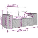 vidaXL Set mobilier de grădină cu perne, 4 piese, negru, poliratan vidaXL Set mobilier de grădină cu perne, 4 piese, negru, poliratan