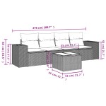 vidaXL Set mobilier de grădină cu perne, 5 piese, negru, poliratan vidaXL Set mobilier de grădină cu perne, 5 piese, negru, poliratan