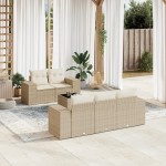 vidaXL Set canapele de grădină cu perne, 6 piese, bej, poliratan vidaXL Set canapele de grădină cu perne, 6 piese, bej, poliratan