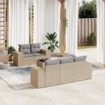 vidaXL Set canapele de grădină cu perne, 6 piese, bej, poliratan vidaXL Set canapele de grădină cu perne, 6 piese, bej, poliratan