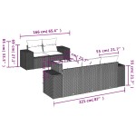 vidaXL Set mobilier grădină cu perne, 6 piese, gri, poliratan