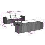 vidaXL Set canapele de grădină cu perne, 7 piese, negru, poliratan