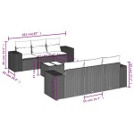 vidaXL Set canapele de grădină, 7 piese, cu perne, bej, poliratan