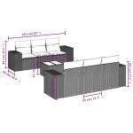 vidaXL Set canapele de grădină cu perne, 7piese gri deschis poliratan
