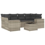 vidaXL Set canapele de grădină cu perne, 7piese gri deschis poliratan