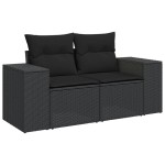 vidaXL Set mobilier de grădină cu perne, 8 piese, negru, poliratan vidaXL Set mobilier de grădină cu perne, 8 piese, negru, poliratan