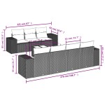 vidaXL Set mobilier de grădină cu perne, 8 piese, negru, poliratan vidaXL Set mobilier de grădină cu perne, 8 piese, negru, poliratan