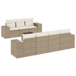 vidaXL Set canapele de grădină, 8 piese, cu perne, bej, poliratan vidaXL Set canapele de grădină, 8 piese, cu perne, bej, poliratan