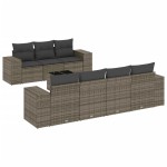 vidaXL Set canapele de grădină cu perne, 8 piese, gri, poliratan