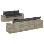 vidaXL Set mobilier de grădină cu perne, 8 piese gri deschis poliratan vidaXL Set mobilier de grădină cu perne, 8 piese gri deschis poliratan