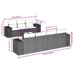 vidaXL Set canapele de grădină cu perne, 8 piese, maro, poliratan vidaXL Set canapele de grădină cu perne, 8 piese, maro, poliratan