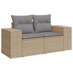 vidaXL Set canapele de grădină, 8 piese, cu perne, bej, poliratan vidaXL Set canapele de grădină, 8 piese, cu perne, bej, poliratan