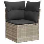 vidaXL Set mobilier de grădină cu perne, 8 piese gri deschis poliratan vidaXL Set mobilier de grădină cu perne, 8 piese gri deschis poliratan