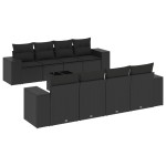 vidaXL Set mobilier de grădină cu perne, 9 piese, negru, poliratan vidaXL Set mobilier de grădină cu perne, 9 piese, negru, poliratan