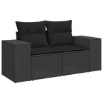 vidaXL Set mobilier de grădină cu perne, 9 piese, negru, poliratan vidaXL Set mobilier de grădină cu perne, 9 piese, negru, poliratan