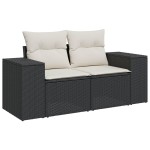 vidaXL Set mobilier de grădină cu perne, 9 piese, negru, poliratan vidaXL Set mobilier de grădină cu perne, 9 piese, negru, poliratan
