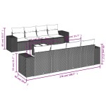 vidaXL Set canapele de grădină, 9 piese, cu perne, gri, poliratan vidaXL Set canapele de grădină, 9 piese, cu perne, gri, poliratan