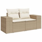vidaXL Set canapele de grădină, 9 piese, cu perne, bej, poliratan vidaXL Set canapele de grădină, 9 piese, cu perne, bej, poliratan