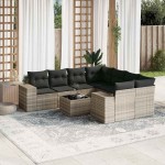 vidaXL Set canapele de grădină cu perne, 9 piese gri deschis poliratan vidaXL Set canapele de grădină cu perne, 9 piese gri deschis poliratan
