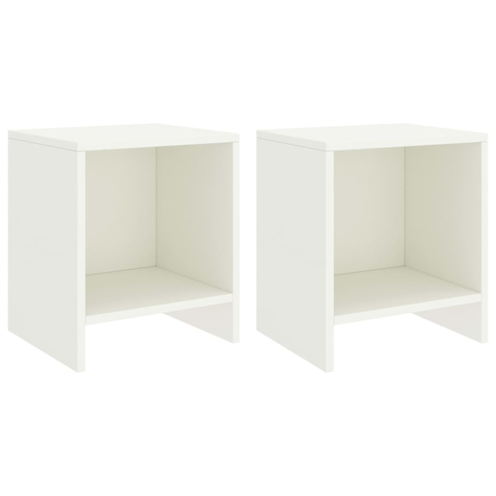 vidaXL Noptiere, 2 buc., alb, 35 x 30 x 40 cm, lemn masiv de pin