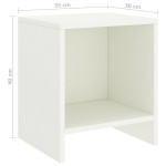 vidaXL Noptiere, 2 buc., alb, 35 x 30 x 40 cm, lemn masiv de pin