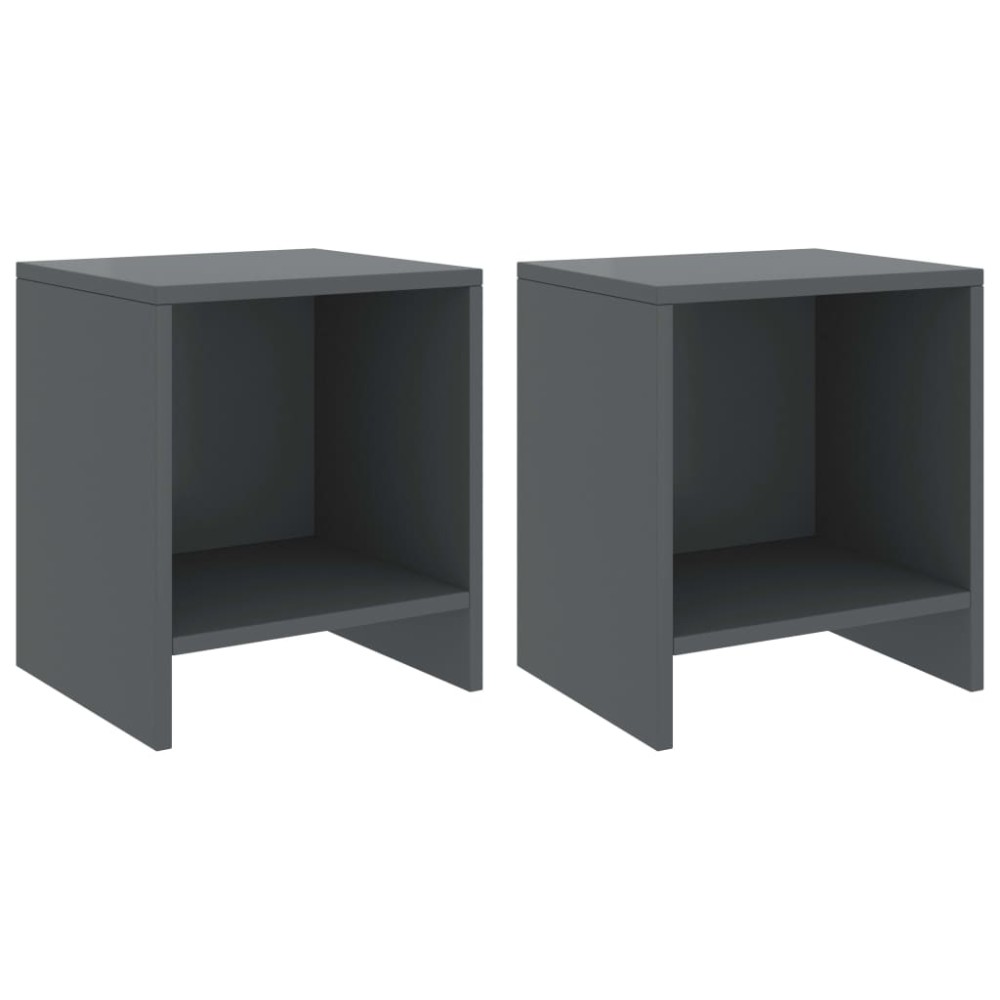 vidaXL Noptiere, 2 buc., gri închis, 35 x 30 x 40 cm, lemn masiv pin