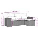 vidaXL Set mobilier de grădină cu perne, 4 piese, negru, poliratan vidaXL Set mobilier de grădină cu perne, 4 piese, negru, poliratan