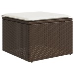 vidaXL Set canapele de grădină, 4 piese, cu perne, maro poliratan maro