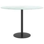 vidaXL Blat masă alb Ø60x0,8 cm, sticlă securizată cu design marmură vidaXL Blat masă alb Ø60x0,8 cm, sticlă securizată cu design marmură