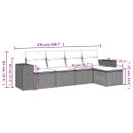 vidaXL Set mobilier de grădină cu perne, 5 piese, negru, poliratan vidaXL Set mobilier de grădină cu perne, 5 piese, negru, poliratan