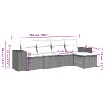vidaXL Set mobilier de grădină cu perne, 5 piese, negru, poliratan vidaXL Set mobilier de grădină cu perne, 5 piese, negru, poliratan